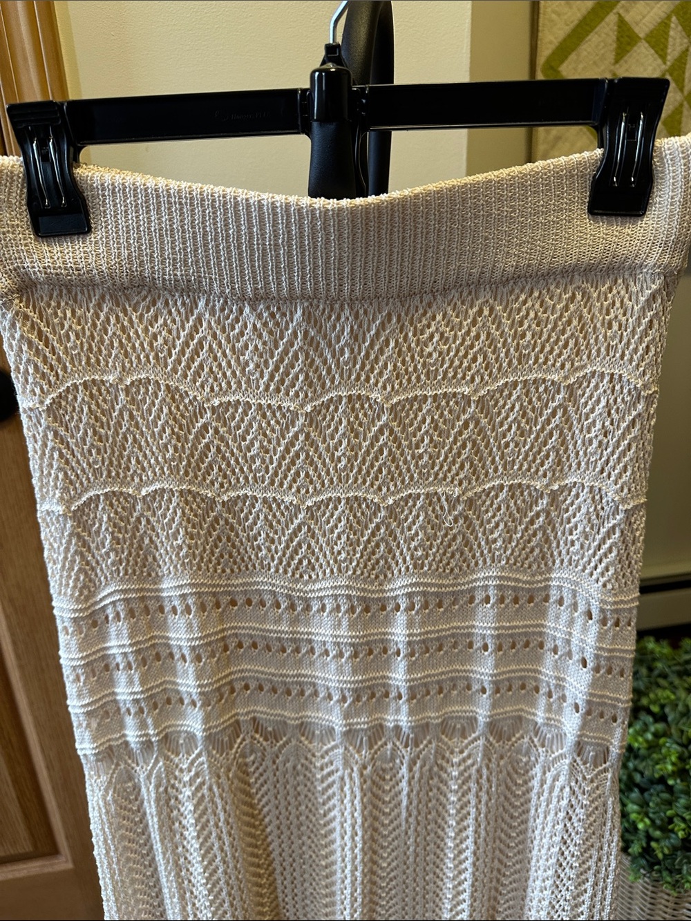 Cream Crochet Maxi Skirt — Lightweight Feminine Knit size medium - Picture 5 of 10